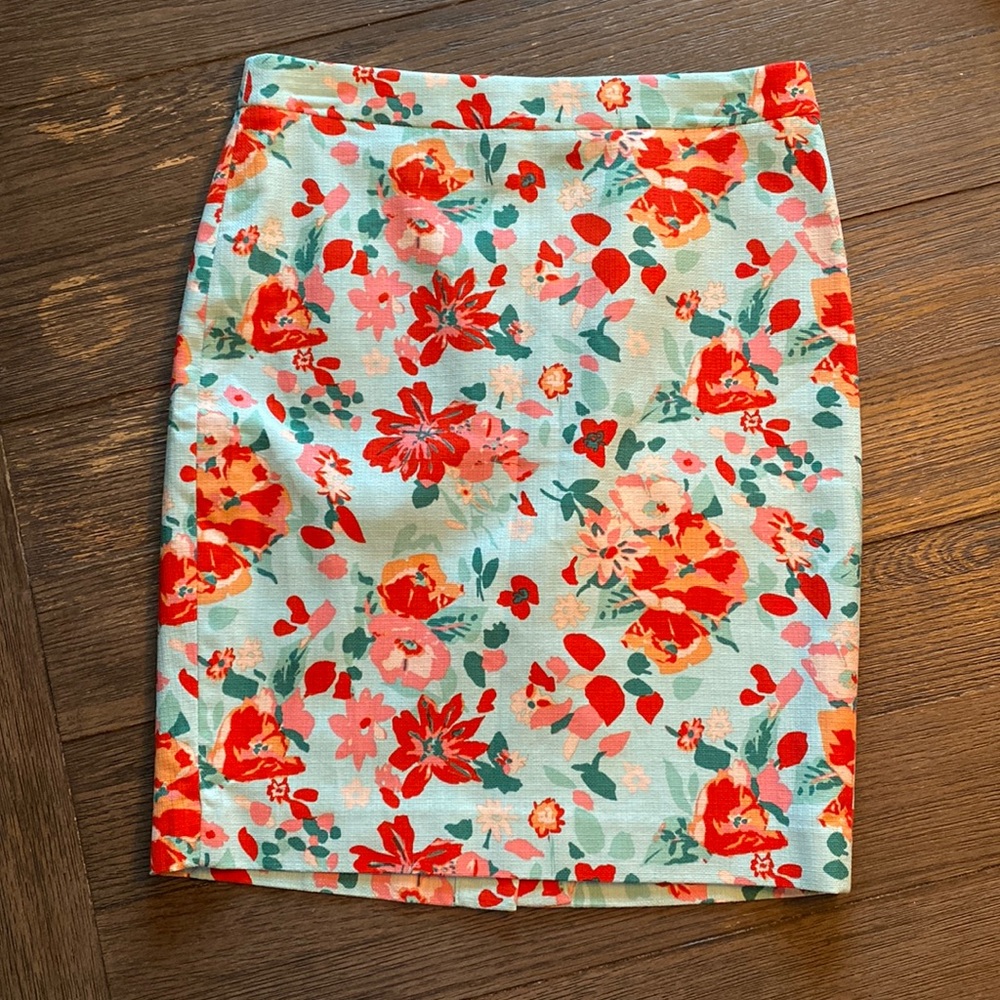 J Crew Floral pencil skirt